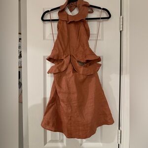 Cute Rust Backless Dress